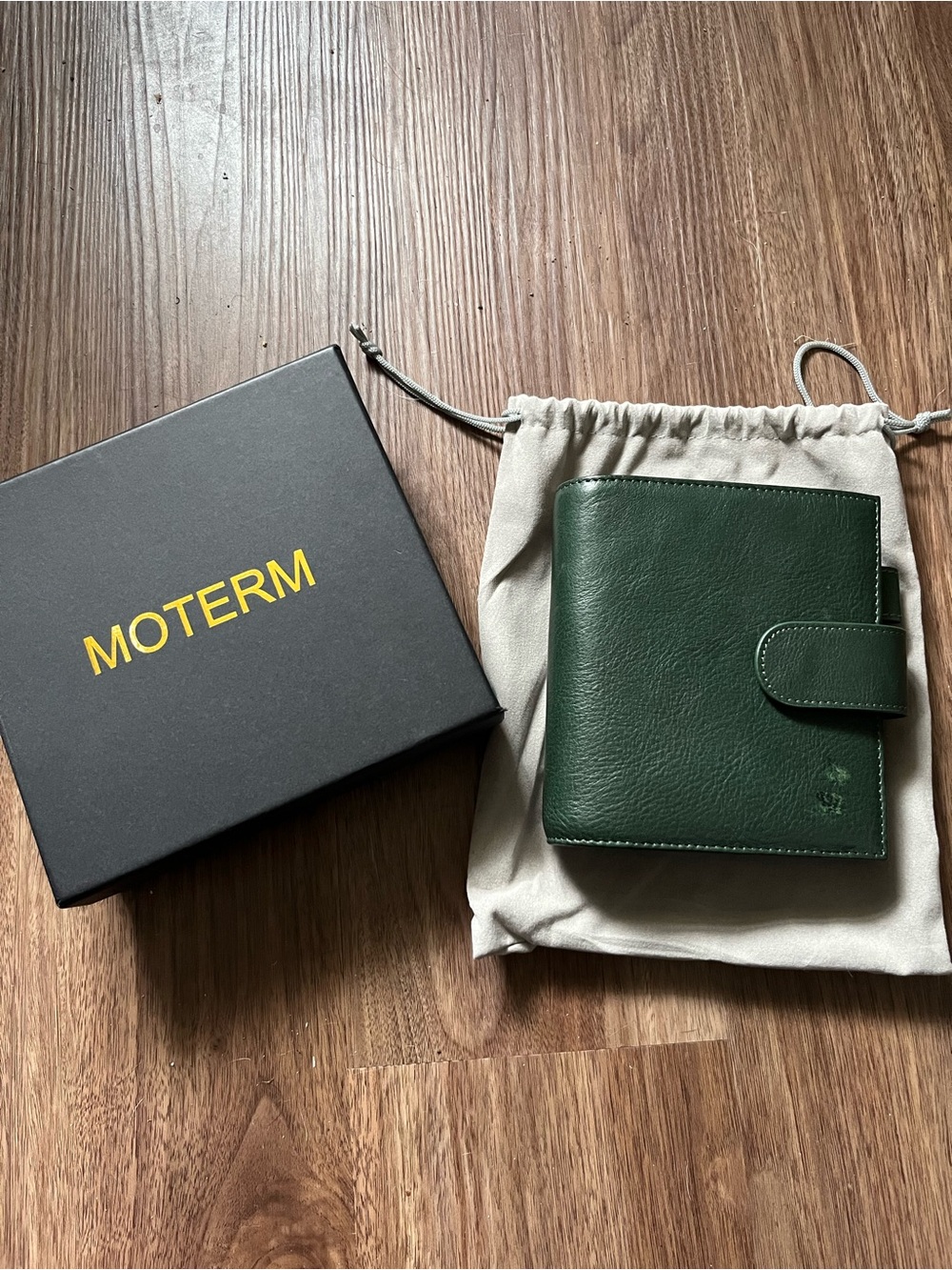 MOTERM Forest Green veg-tanned Leather Bifold Pocket Planner
